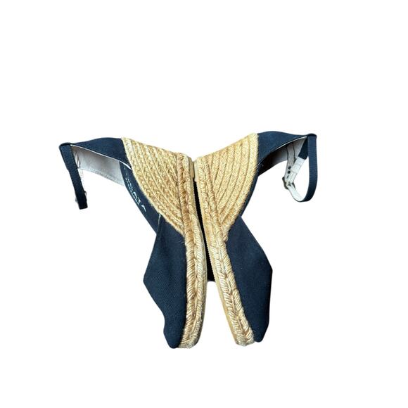 Viscata Black Estartit Canvas Raffia Espadrille Wedges Sandal - EU39 ~ US8 - Picture 7 of 10